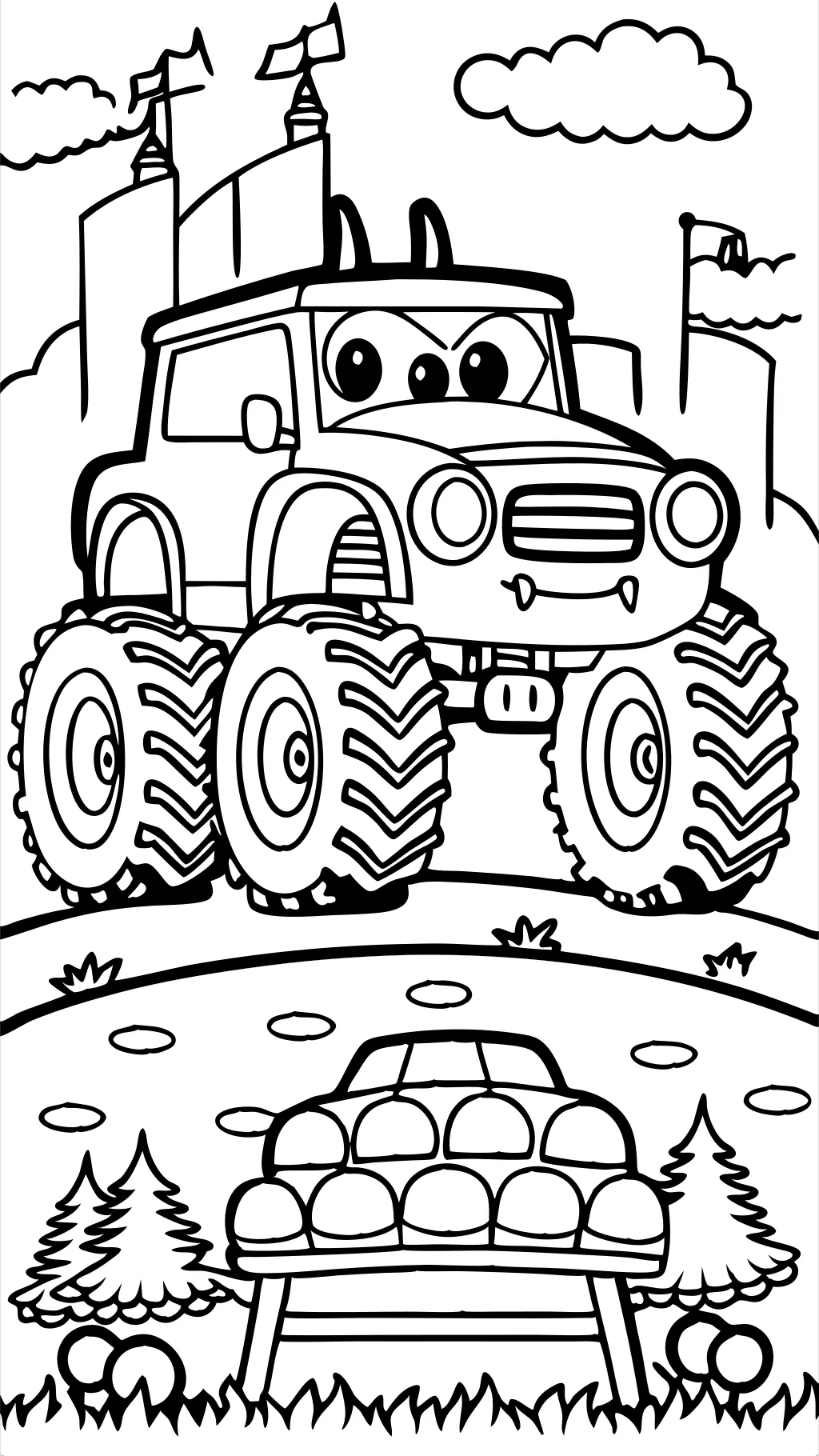 coloriage de camion monstre